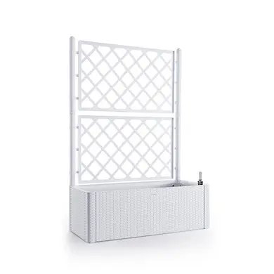 Blumenkasten DELUXE rechteckig mit Spalier wei | OOGarden.de
