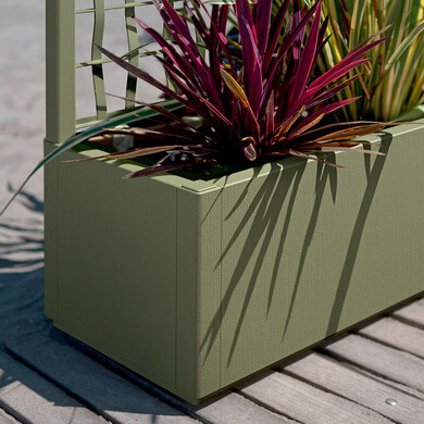 blumenkasten plastik Blumenkasten mit Untersetzer 60 cm lang Rattan-Optik anthrazit