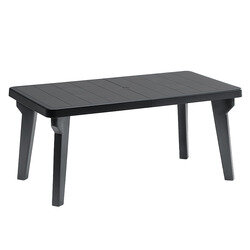 Table de Jardin BERGEN en Résine - 160/220cm - Coloris Anthracite - OOGarden