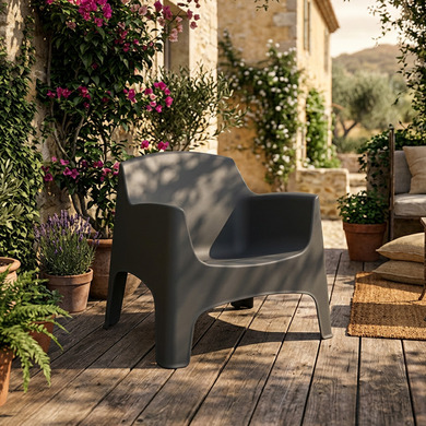 Ibiza Bank Aus Kunststoff, Anthrazit – Wetterfeste Gartenbank, 120x54x74 Cm