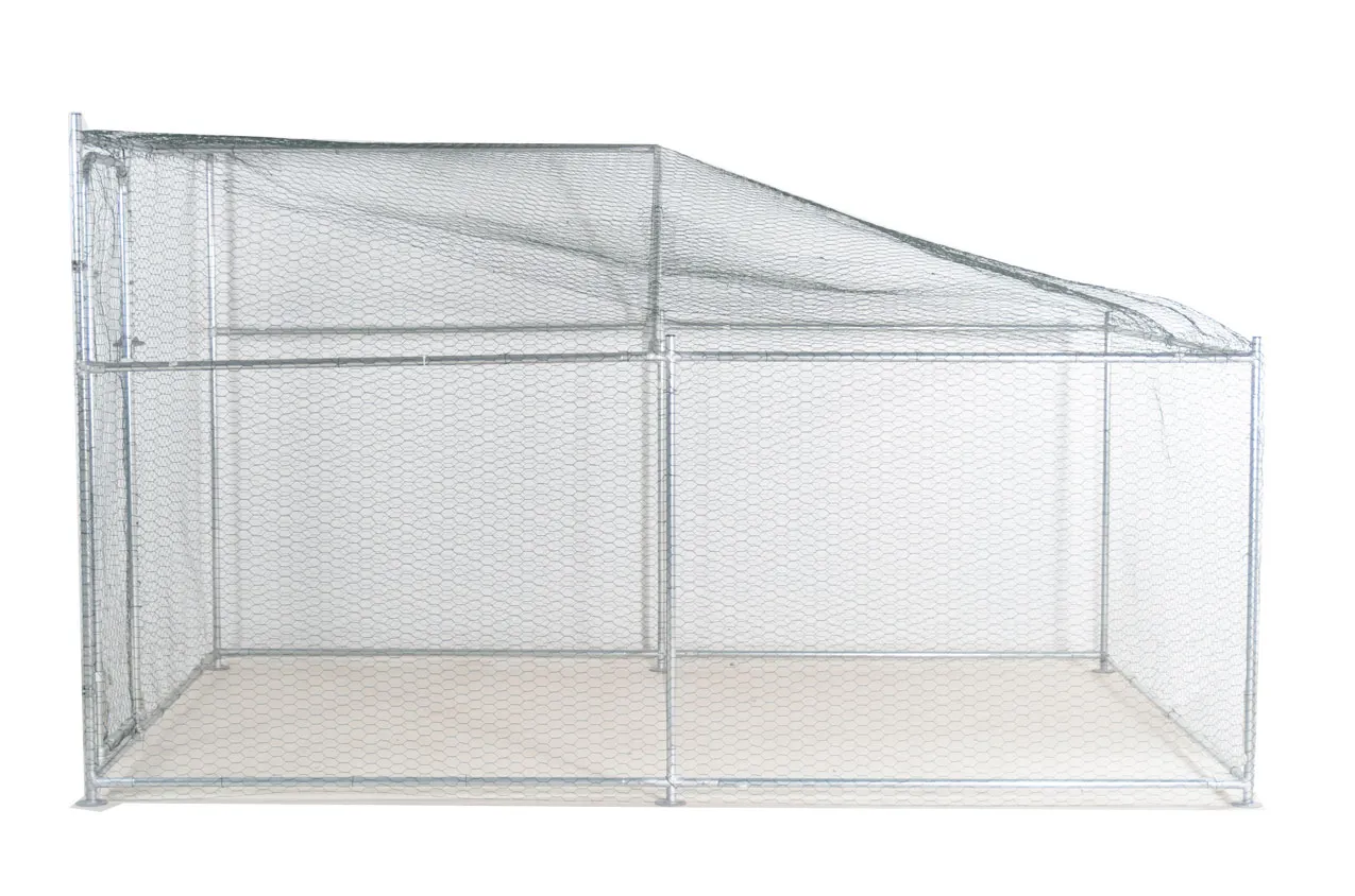 Enclos grillagé poules acier galvanisé 8 m² avec bâche