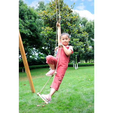 Échelle De Corde En Bois Pour Portique De Jardin - 5 Barreaux, Hauteur Réglable 190-250cm - Pour Enfants Dès 3 Ans