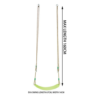 Balançoire EVA Rose – Siège Souple 67 Cm, Charge 150 Kg, Corde Réglable 120–210 Cm