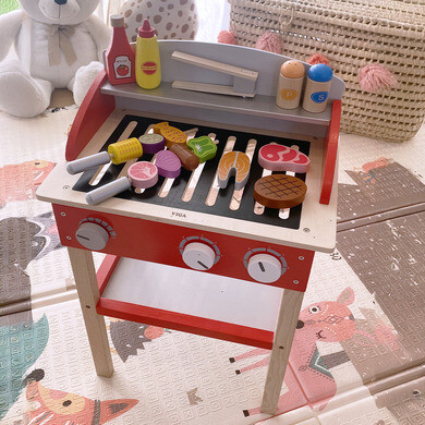 Barbecue enfant en bois Play Out XL NEUF avec accessoires et tablier - Jeux & Jouets