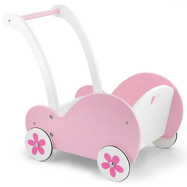 Poussette en bois pour poupée