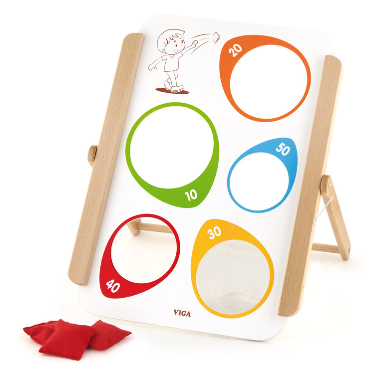 Jeu de Lancer en Bois de Pin - SUUSOLNY - Jeux de Quilles de Jardin Extérieur - Jeux