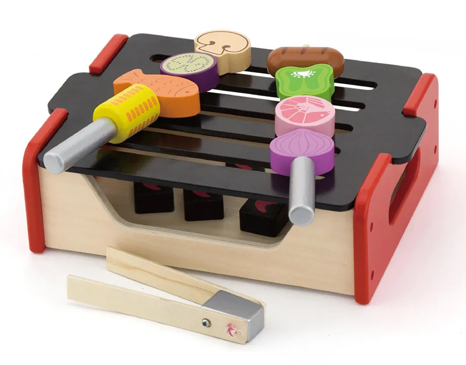 Barbecue De Table Pour Enfant En Bois - Jeu D'imitation   6 piÃ¨ces