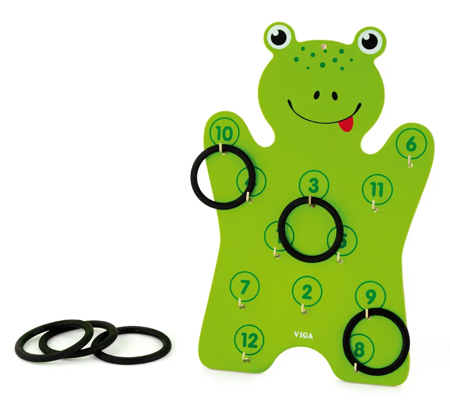 Holz Ringwurfspiel Frosch