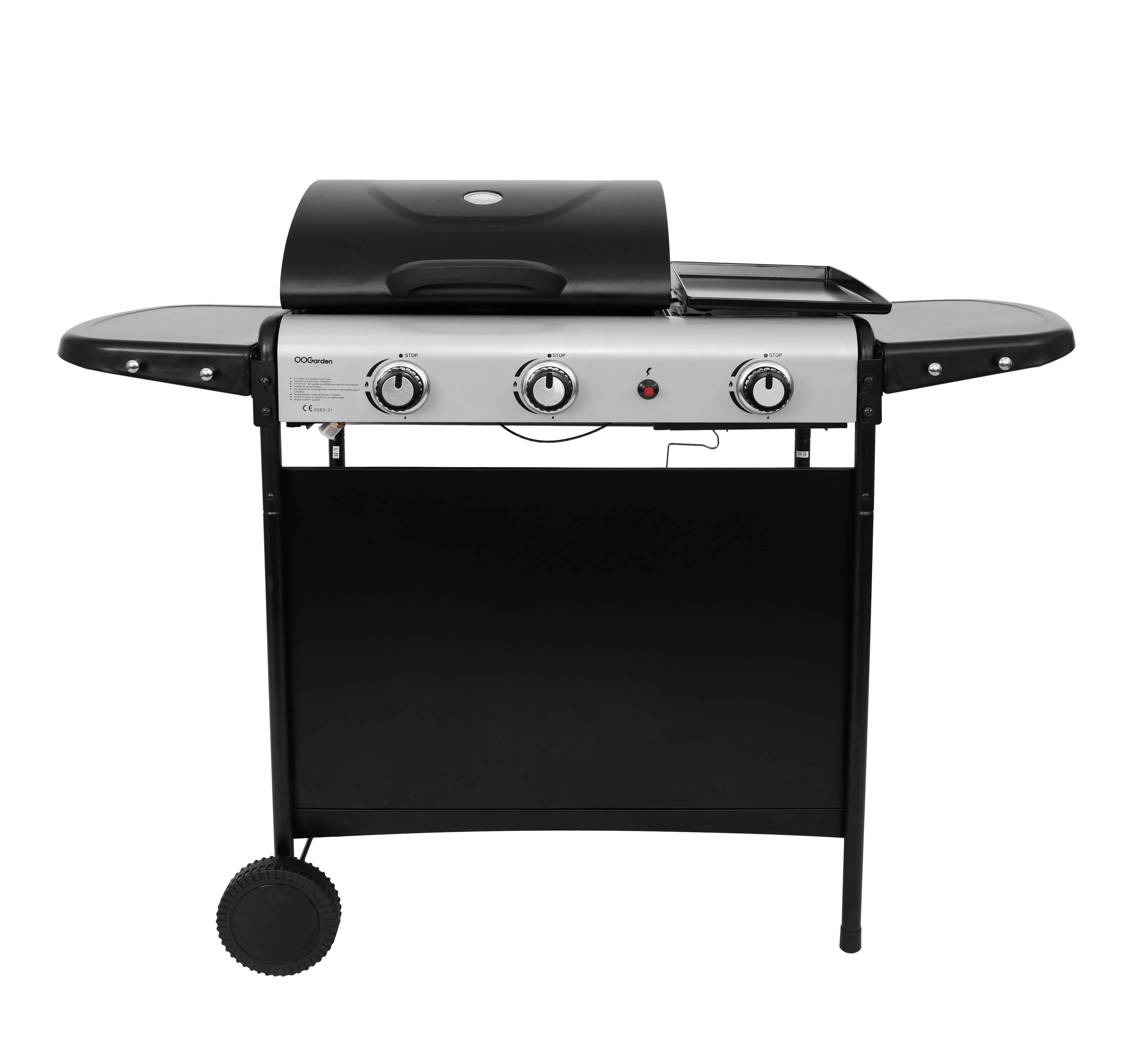 Barbecue gaz combinÃ© grill et plancha sÃ©parÃ©e