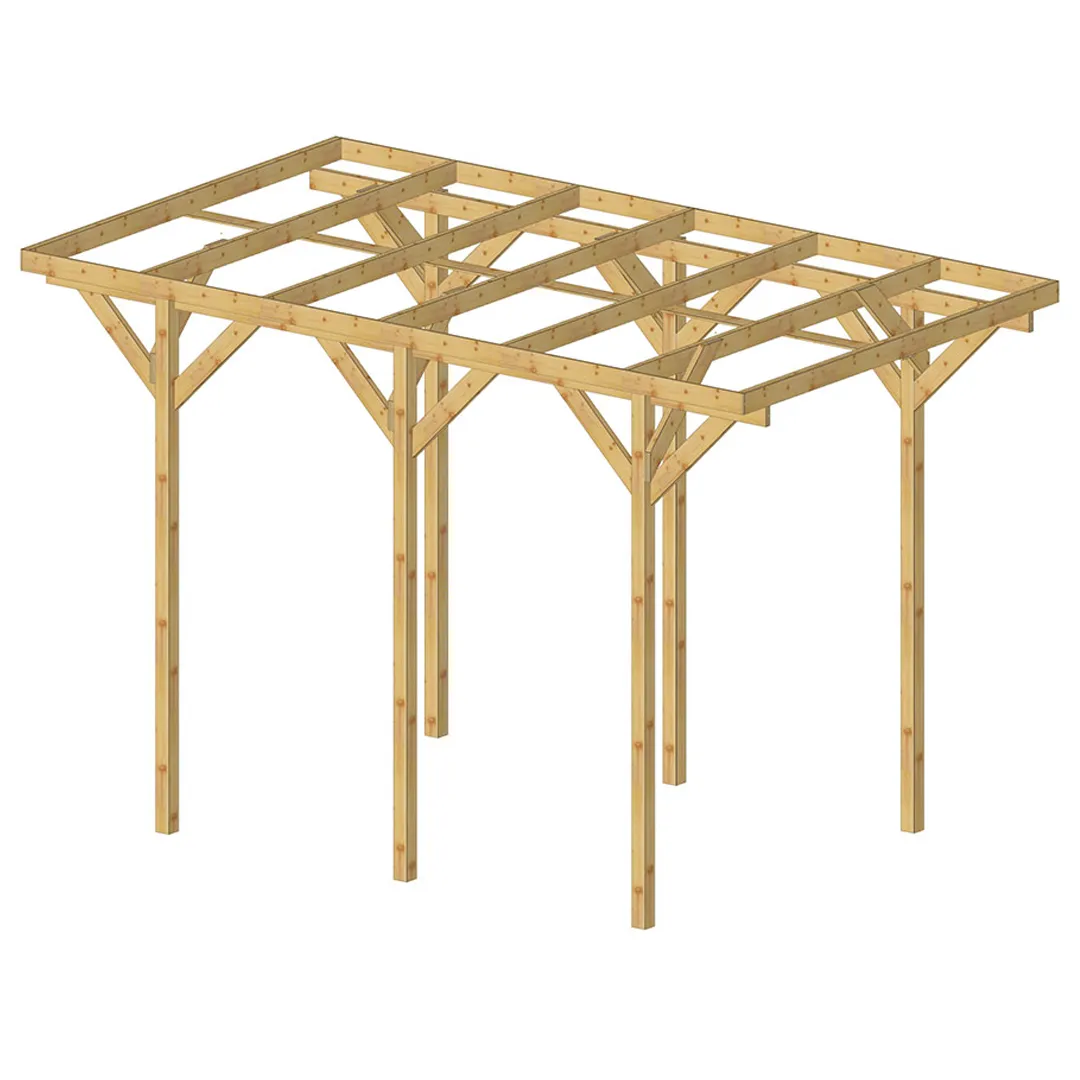 Carport bois pour camping car NAIROBI 21 mÂ²   Poteaux 13.5 x 13.5 cm