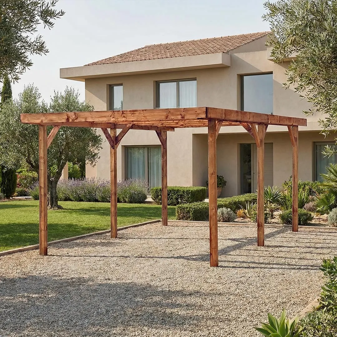 Carport Bois Autoportant 15mÂ²  DUNE