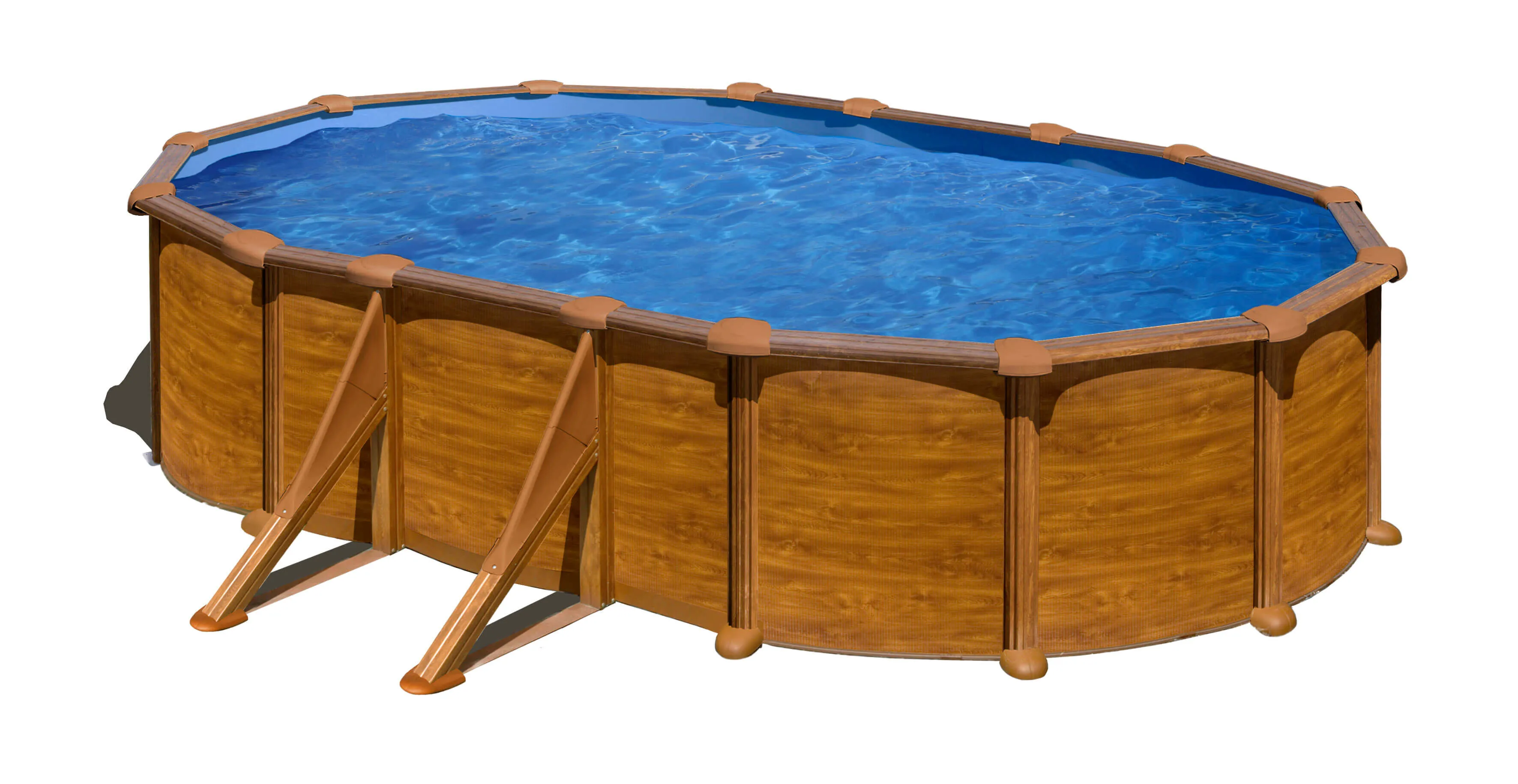 Piscine Acier décor bois 6,34 x 3,99 x 1,22 m