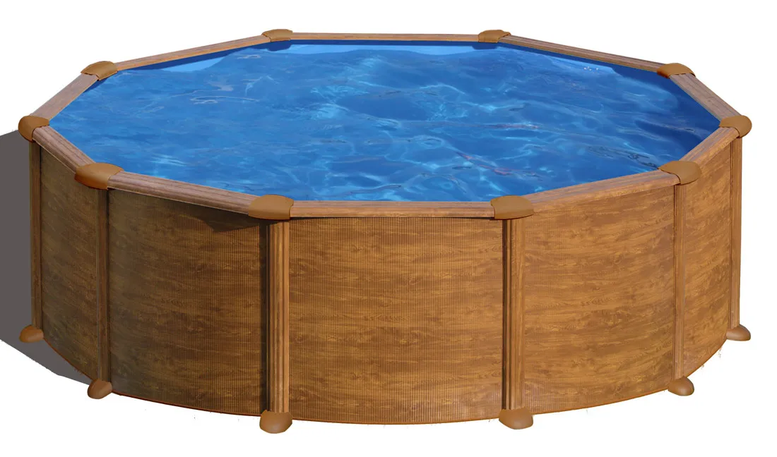 Piscine hors sol Acier dÃ©cor bois 4,80 x 1,32 m