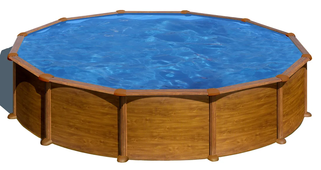 Piscine hors sol Acier dÃ©cor bois 5,70 x 1,32 m