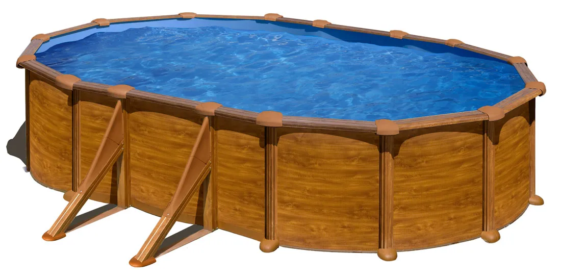 Piscine Acier Bois 5,27 x 3,27 x 1,22 m - Filtre Ã  Cartouche 3,8 mÂ³ h