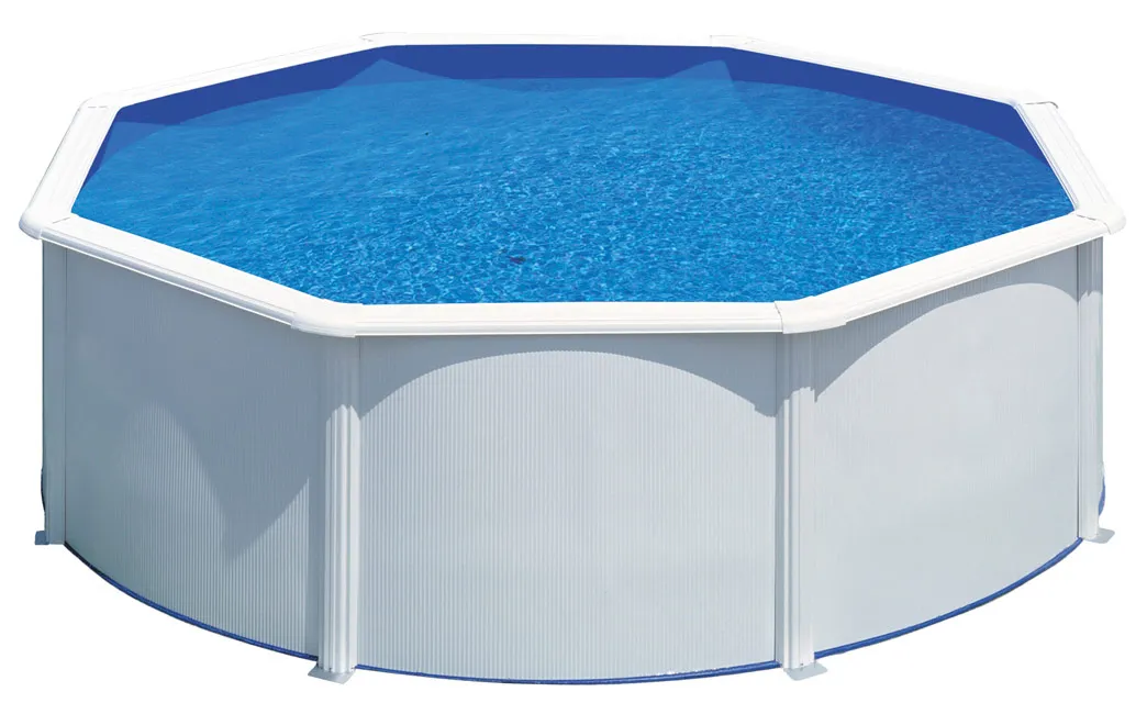 Piscine ronde en acier blanc 370 x 122 cm, filtre Ã  sable