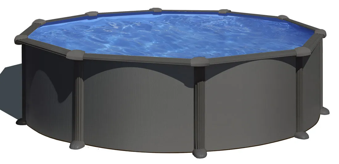 Piscine Acier Gris anthracite 370x132cm Filtre Ã  sable