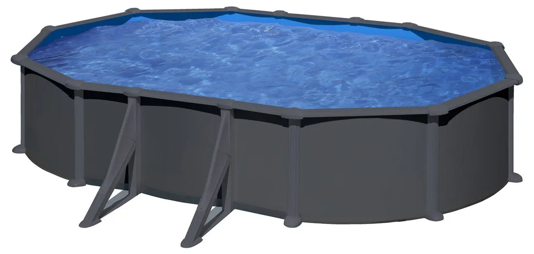 Piscine Acier Gris anthracite 527x327x132cm Filtre à sable