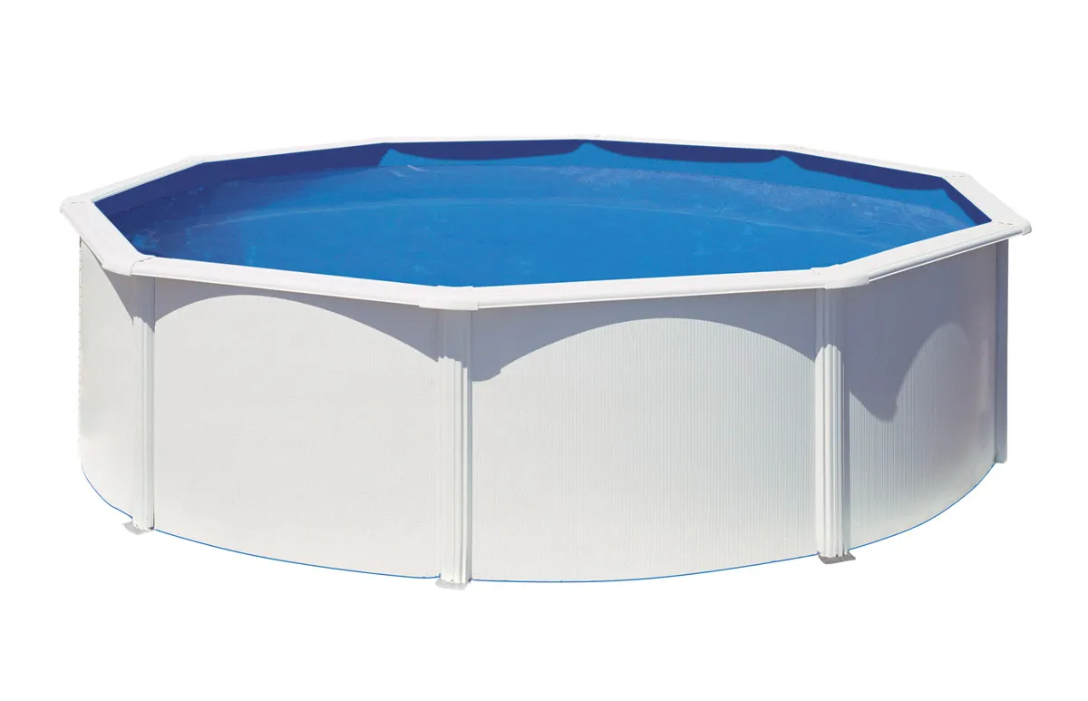 Piscine hors sol ronde en acier 480 x 122 cm blanc, filtre Ã  cartouche