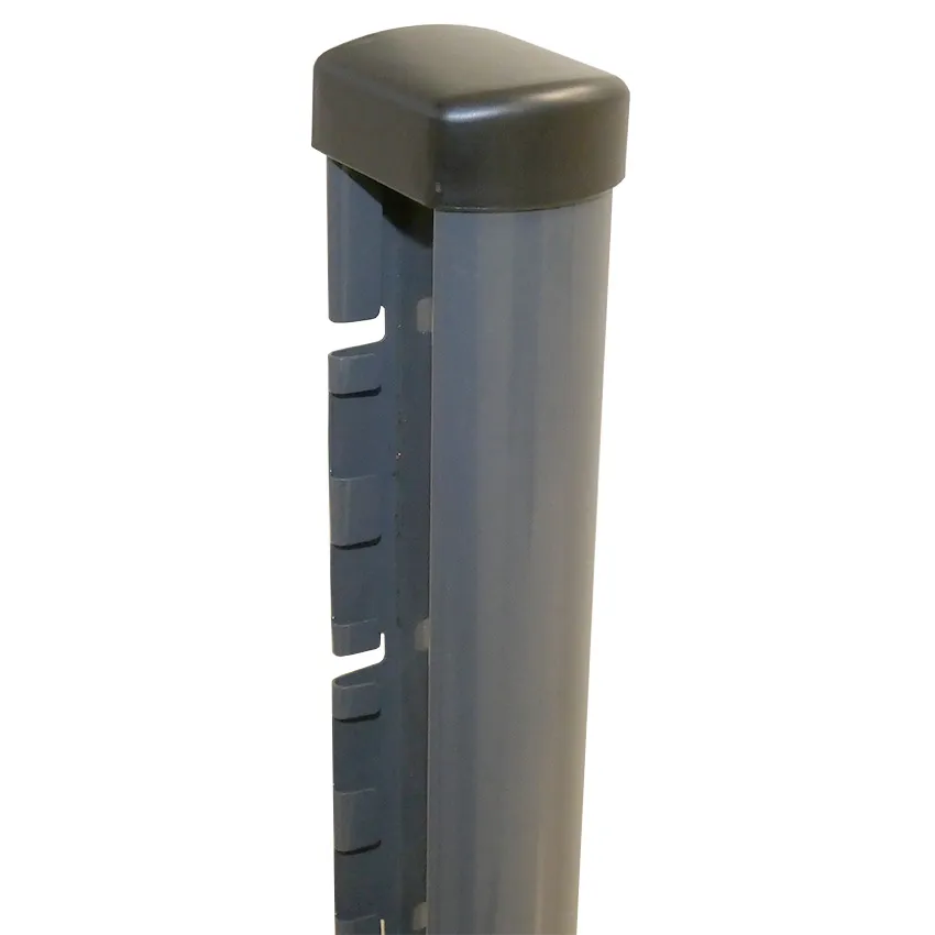 Poteau Ã  encoches Titan Multipose Gris 1m10 pour grillage rigide