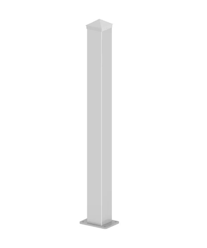 Poteau portail aluminium universel H. 210 cm Blanc