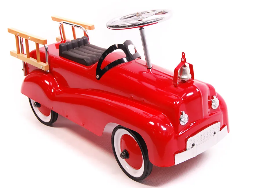 Porteur voiture vintage rouge   camion de pompier