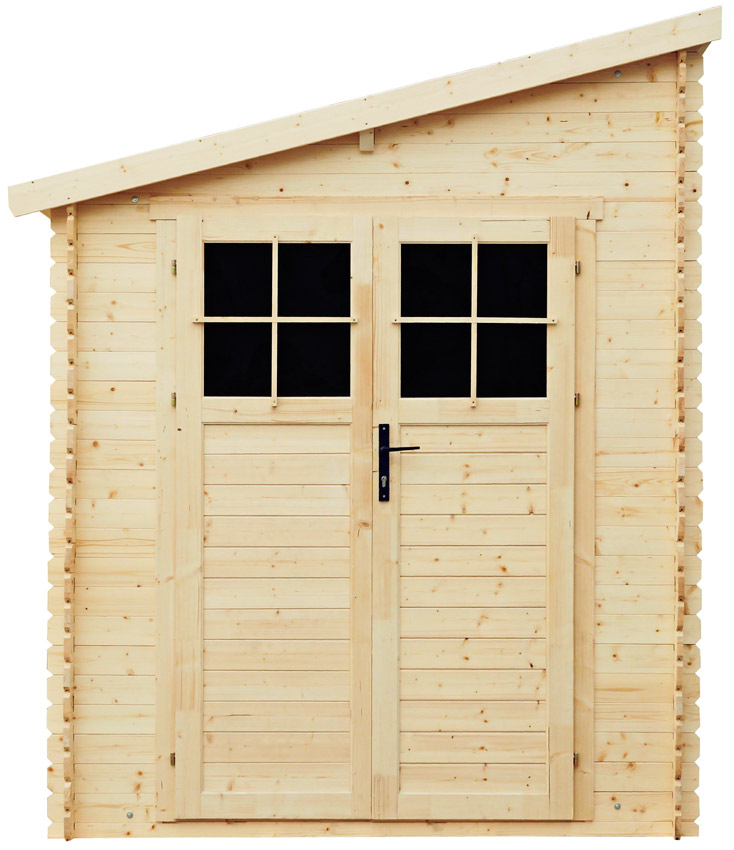 ABRI de jardin en bois, 5 m², adossable, 2 portes