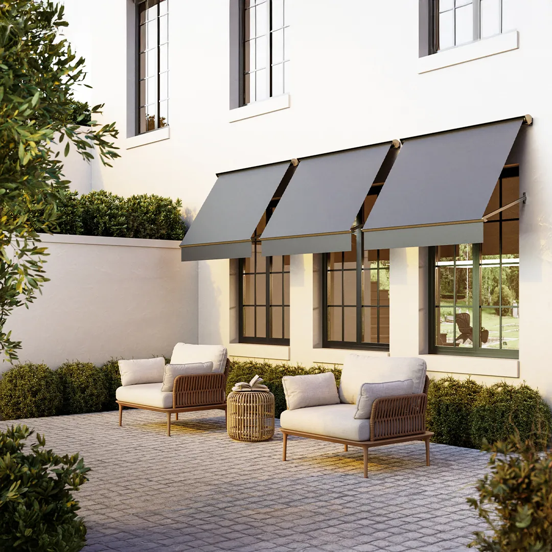 Store banne CAMARET FenÃªtre Manuel Semi coffre 1,5x0,7m Anthracite