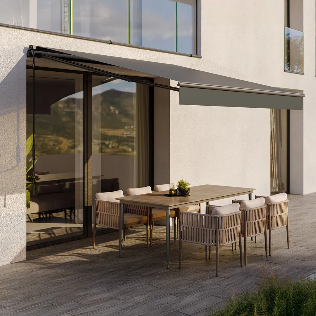 Store banne ALI Manuel Sans Coffre 2,5x2m Coloris Anthracite