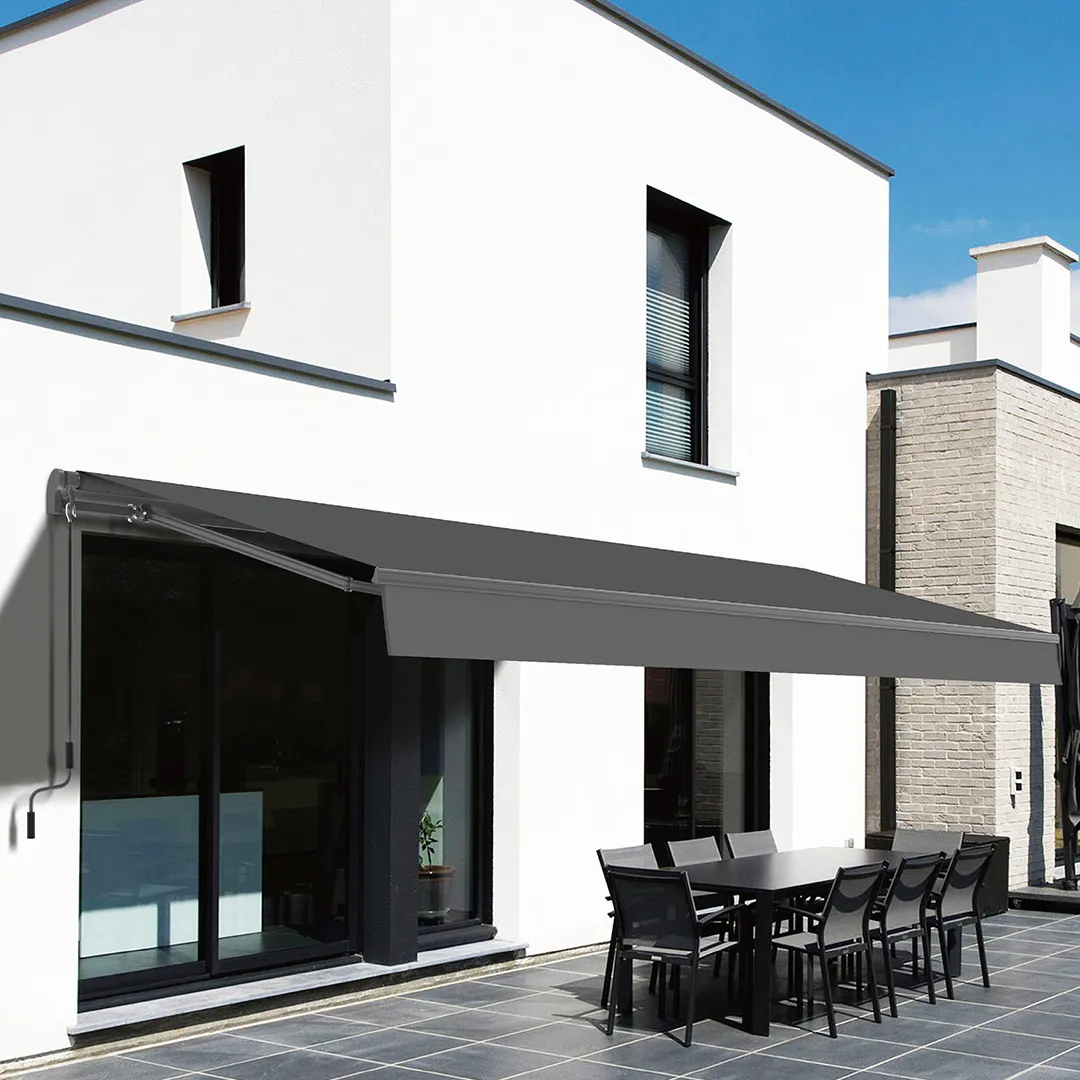 Store banne ISA Manuel Sans Coffre 3x2,5m Coloris Anthracite