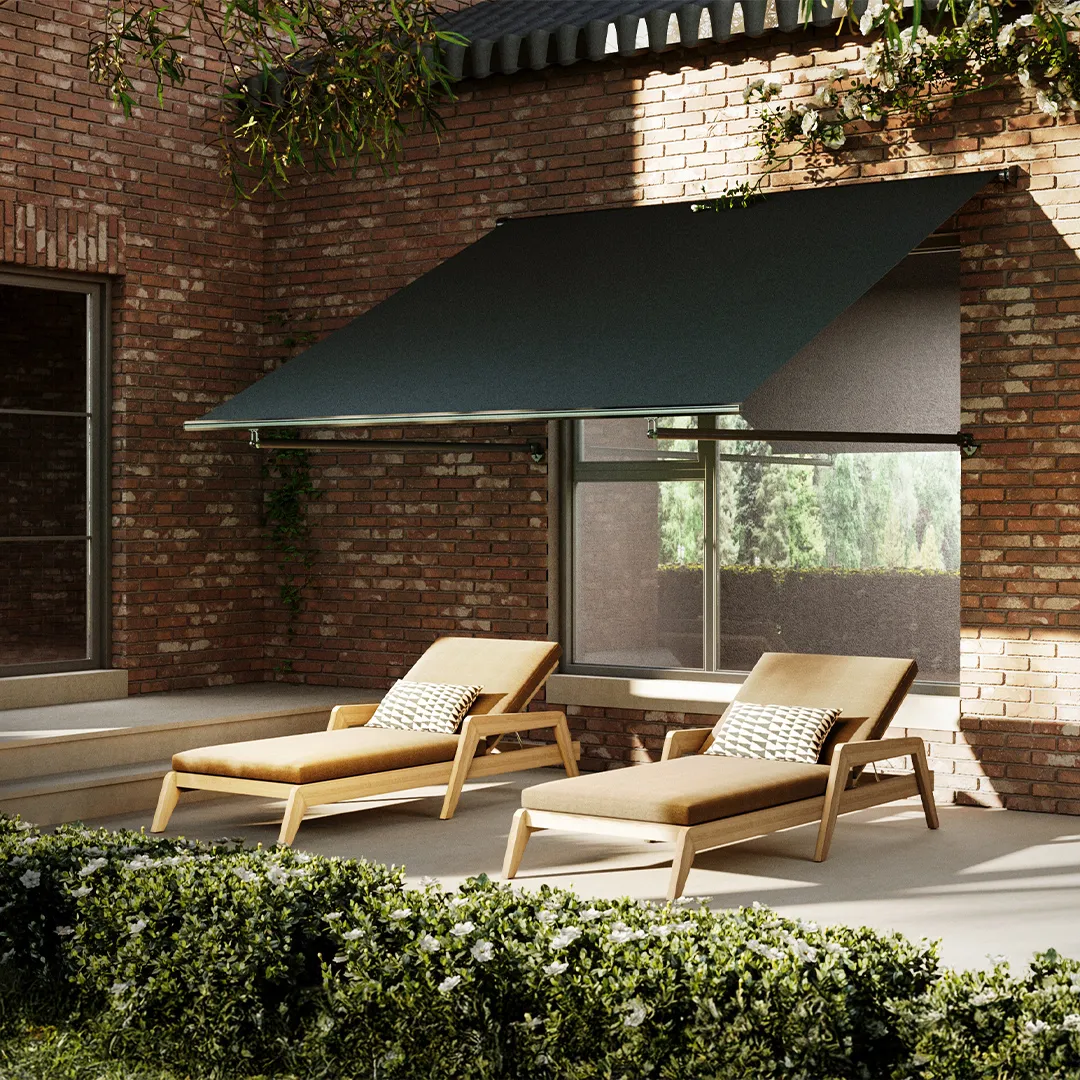 Store banne GIO FenÃªtre Balcon Manuel Sans Coffre 3x2,5m Anthracite