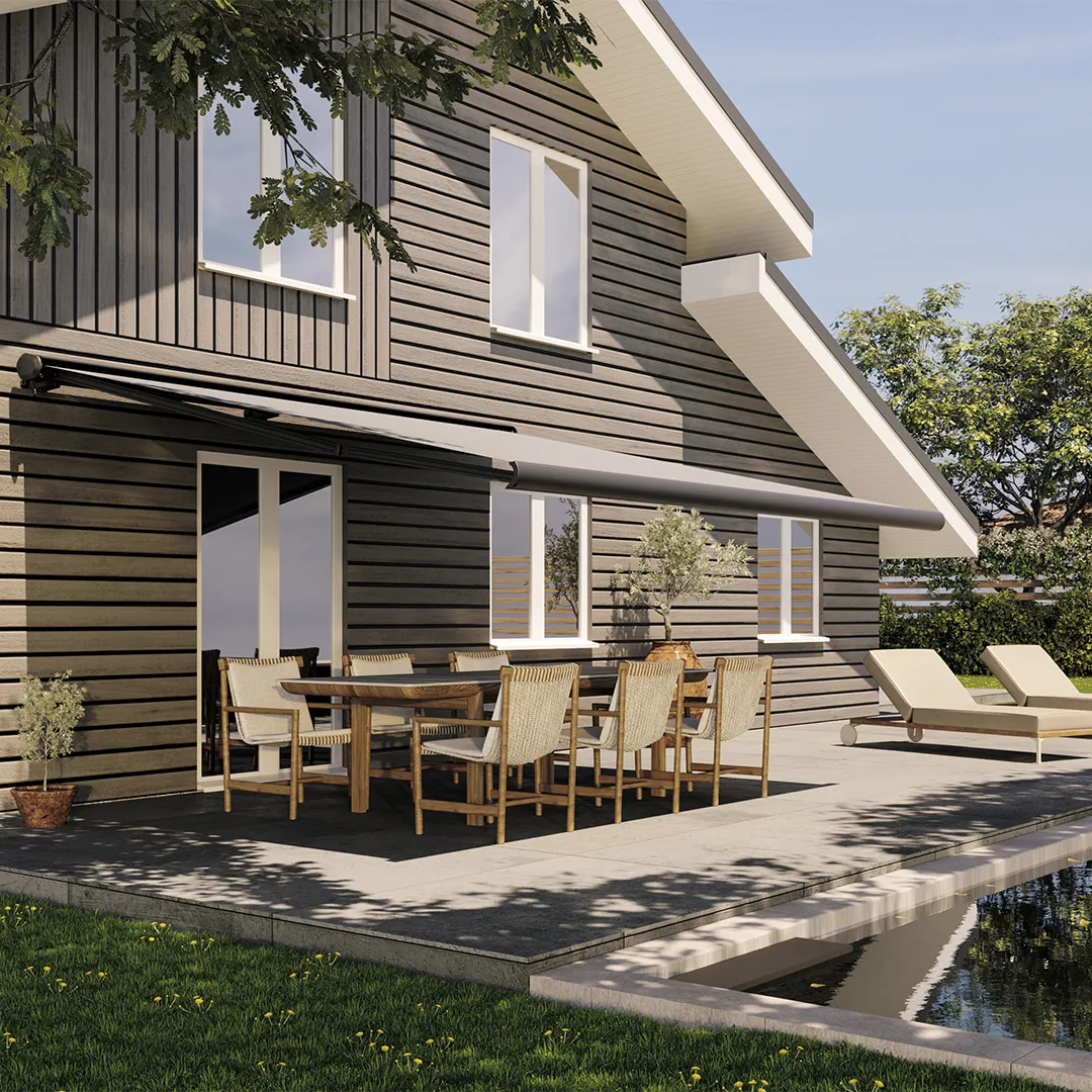 Store banne TIA MotorisÃ© Coffre IntÃ©gral avec LED 4x3m Anthracite