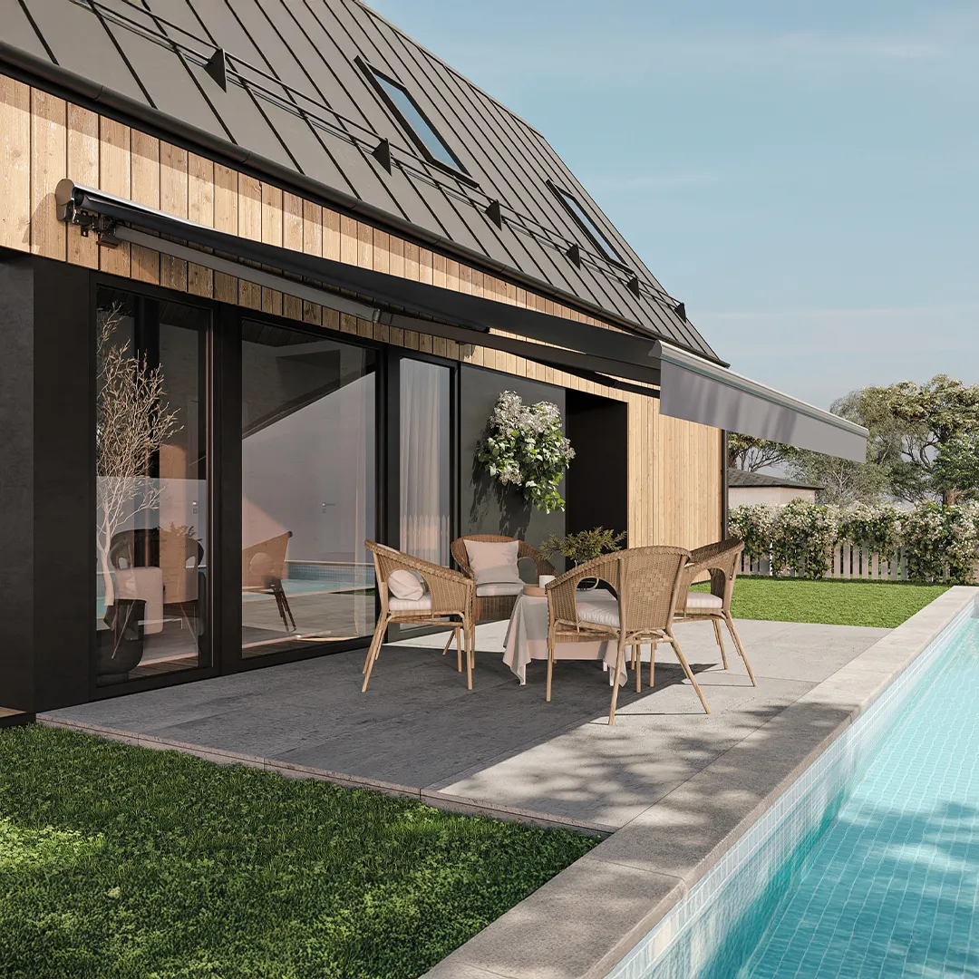 Store banne MIA MotorisÃ© Semi Coffre avec LED 4x3m Anthracite