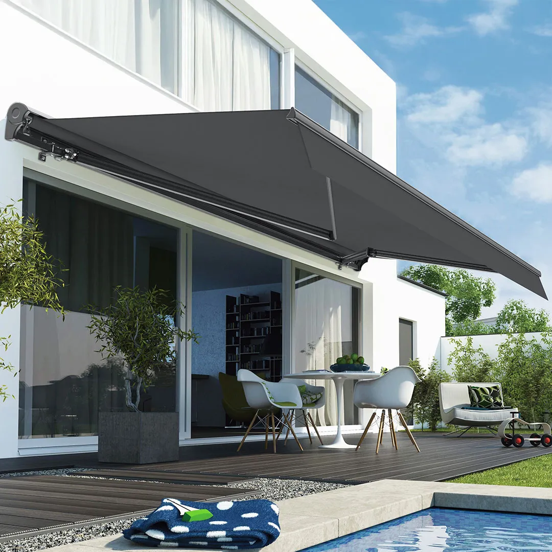Store banne LUNA Manuel Semi Coffre 3x2,5m Coloris Anthracite