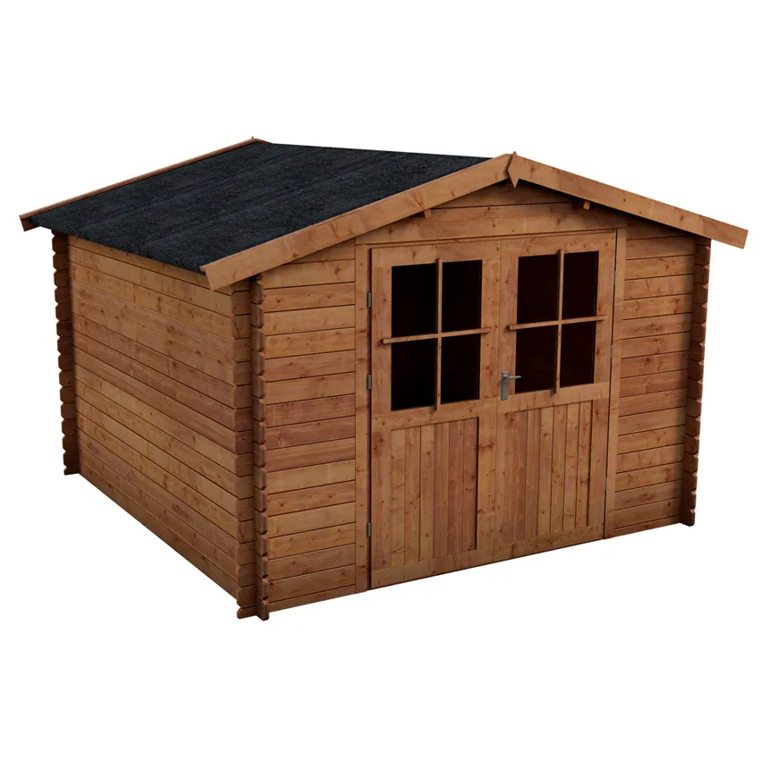 Abri de Jardin en Bois de 9m² Ep. 28mm traité autoclave RANDAN