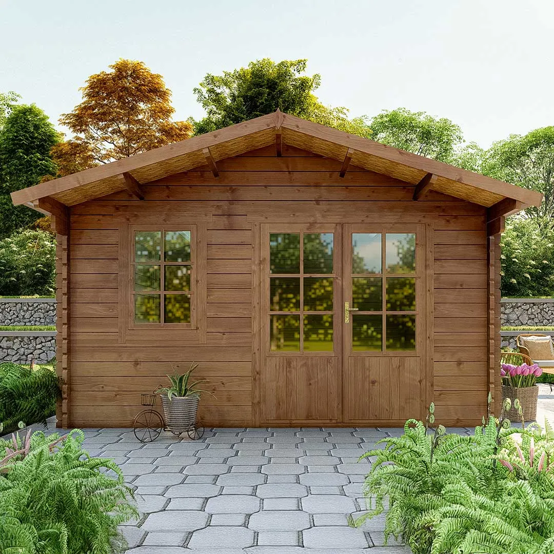 Abri de Jardin en Bois TraitÃ© Autoclave VISBY 20mÂ²   Ep. 40 mm