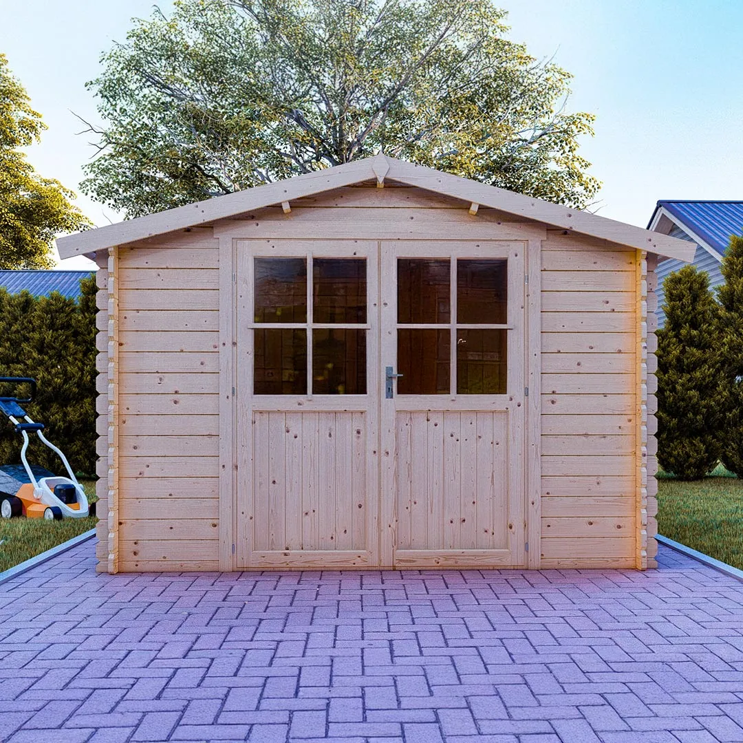 Abri de Jardin en Bois LEON 28mm 9.4m2