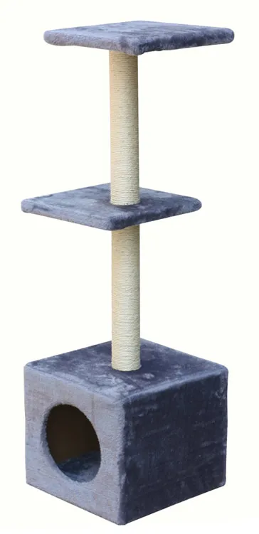 Arbre Ã  chat 2 plateformes gris anthracite, hauteur 110 cm Neko