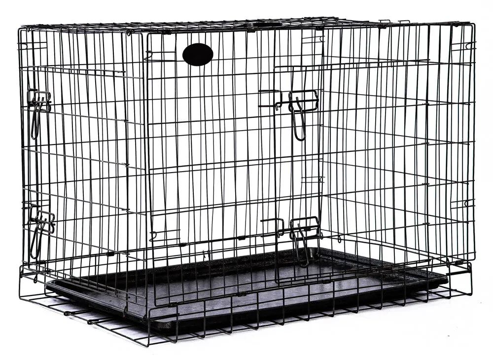 Cage de transport en mÃ©tal pliable pour chien S 61 x 43 x 48 cm