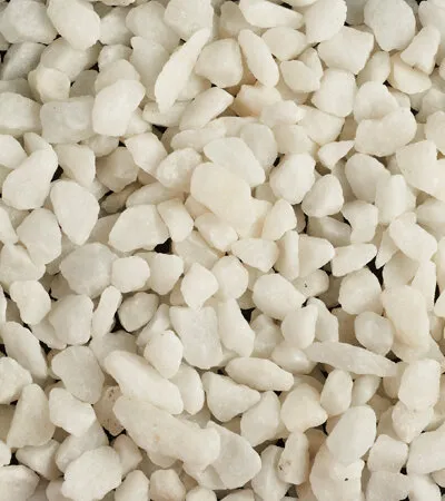 Gravier blanc marbre pur concassÃ© 8 12 mm en sac de 25kg