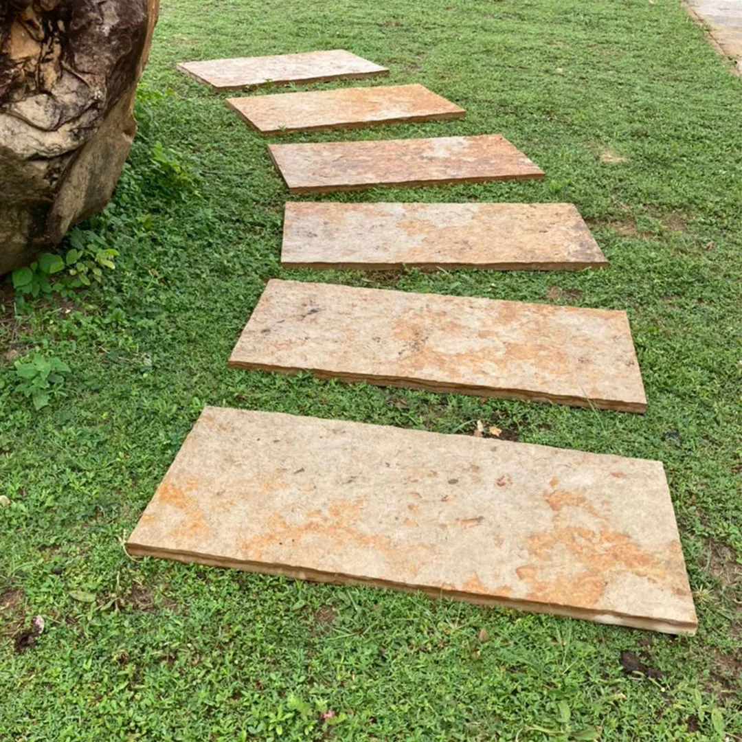 Plaque Pierre Morisca 60x30 cm   Dalle et Pas Japonais Naturel