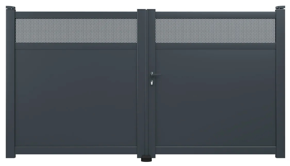 Portail aluminium battant 3m x H. 1,7m Gris Anthracite   MANDURAH