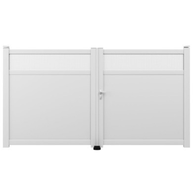Portail aluminium battant 4m x h. 1,7m blanc mandurah
