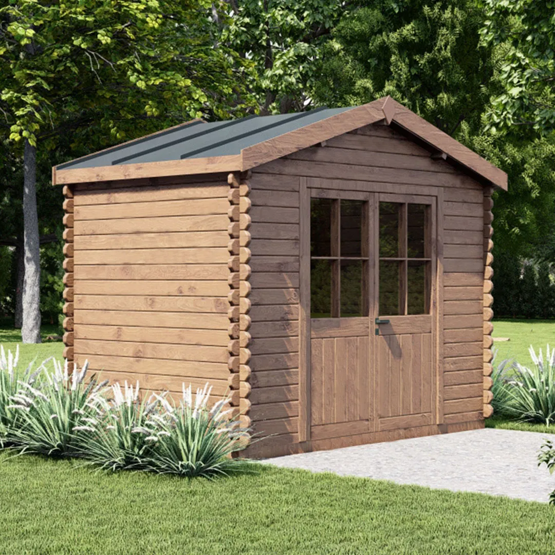 Abri de Jardin en Bois TraitÃ© Autoclave KILVO 6,5 mÂ²   Madriers 28 mm