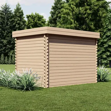 Holzgartenhaus LIVO 6,4 m² - Flachdach - 28 mm Bohlen - OOGarden