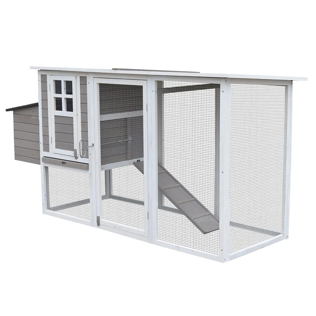 Poulailler en bois avec enclos Cottage   Gris   3 Ã  4 poules