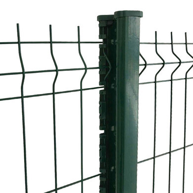 Poteau de clôture à encoches pour grillage rigide rapide à poser