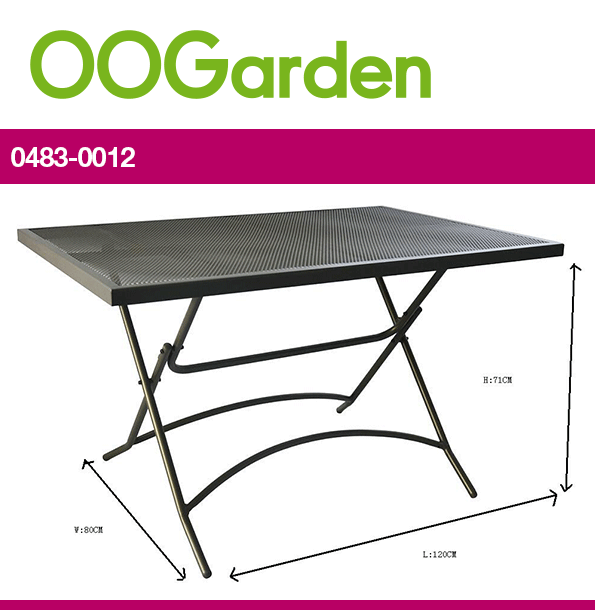 Table de jardin pliante acier 120 cm MESH - OOGarden