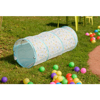 Relaxdays Tunnel de jeu pour enfants, 180 x 46 cm, système pop-up, pour parcours motricité, polyester, coloré