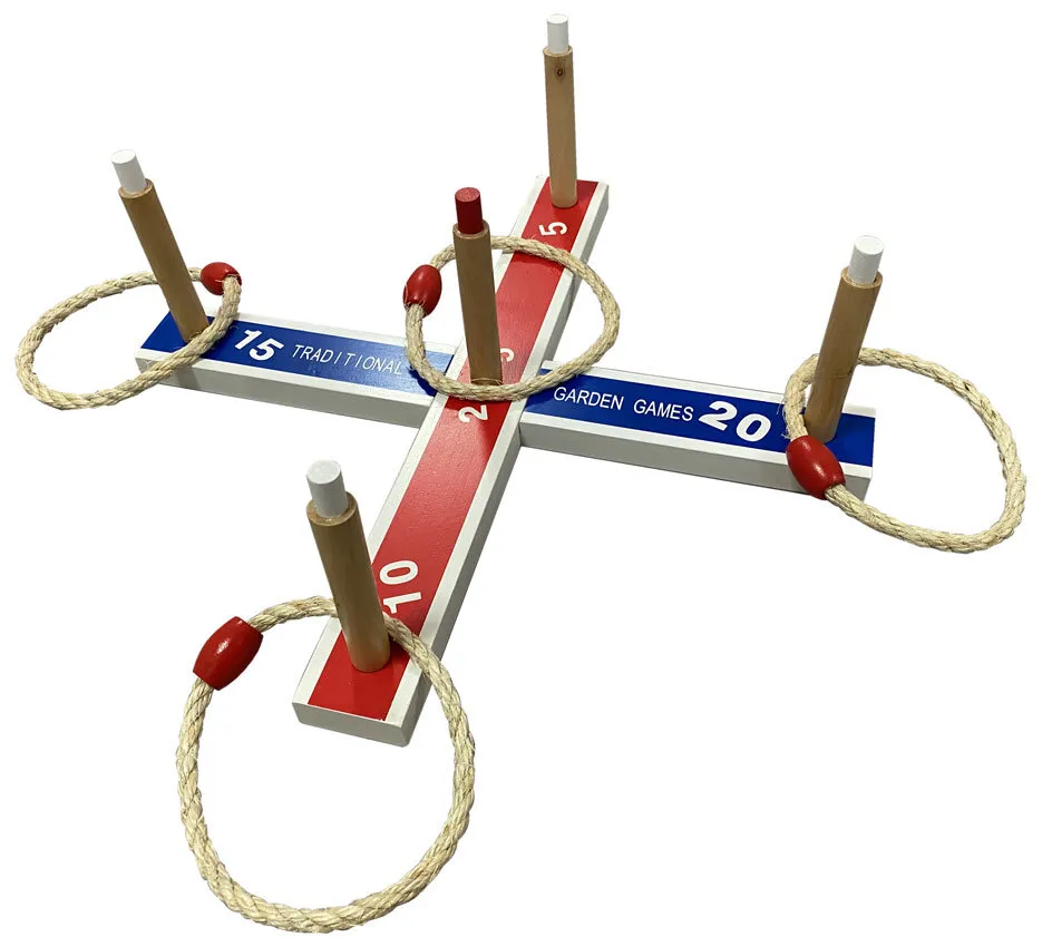 Jeu de lancer d'anneaux en bois